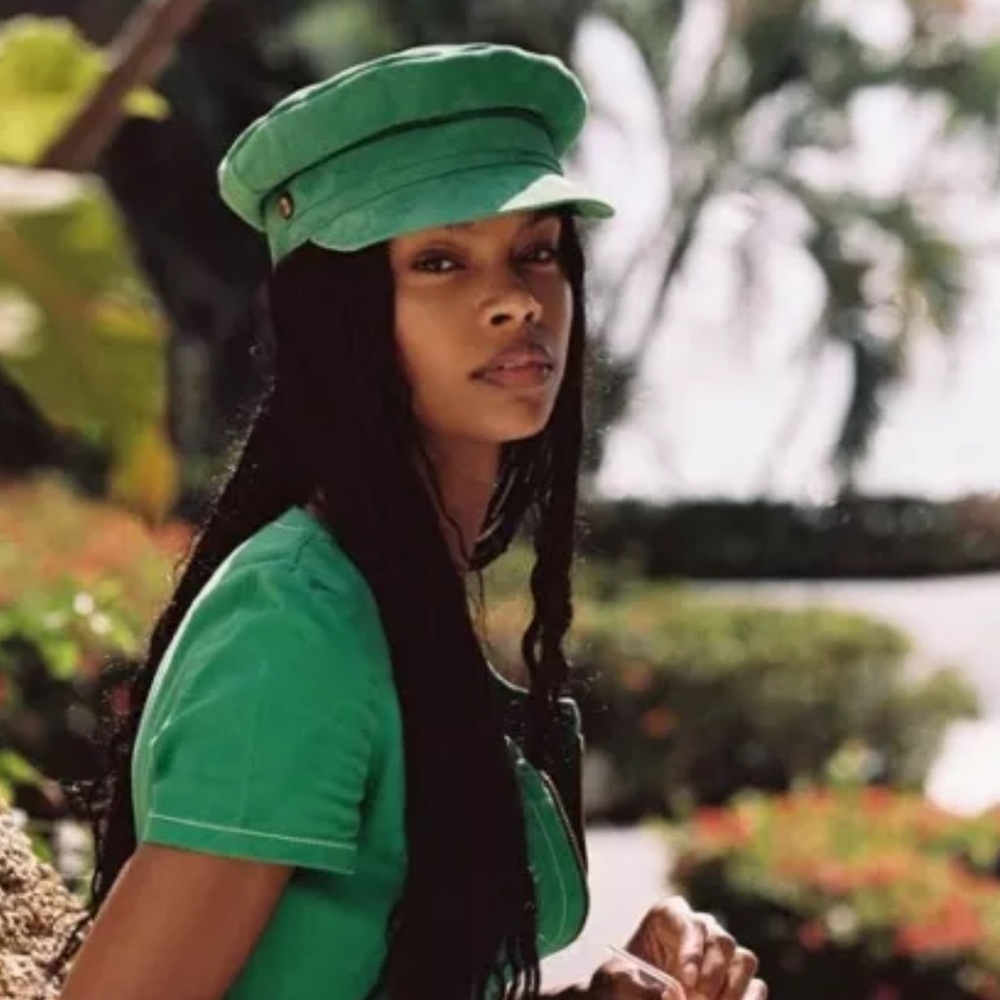 NWT: LACK OF COLOR • Green Lola Leather Hat- Medium